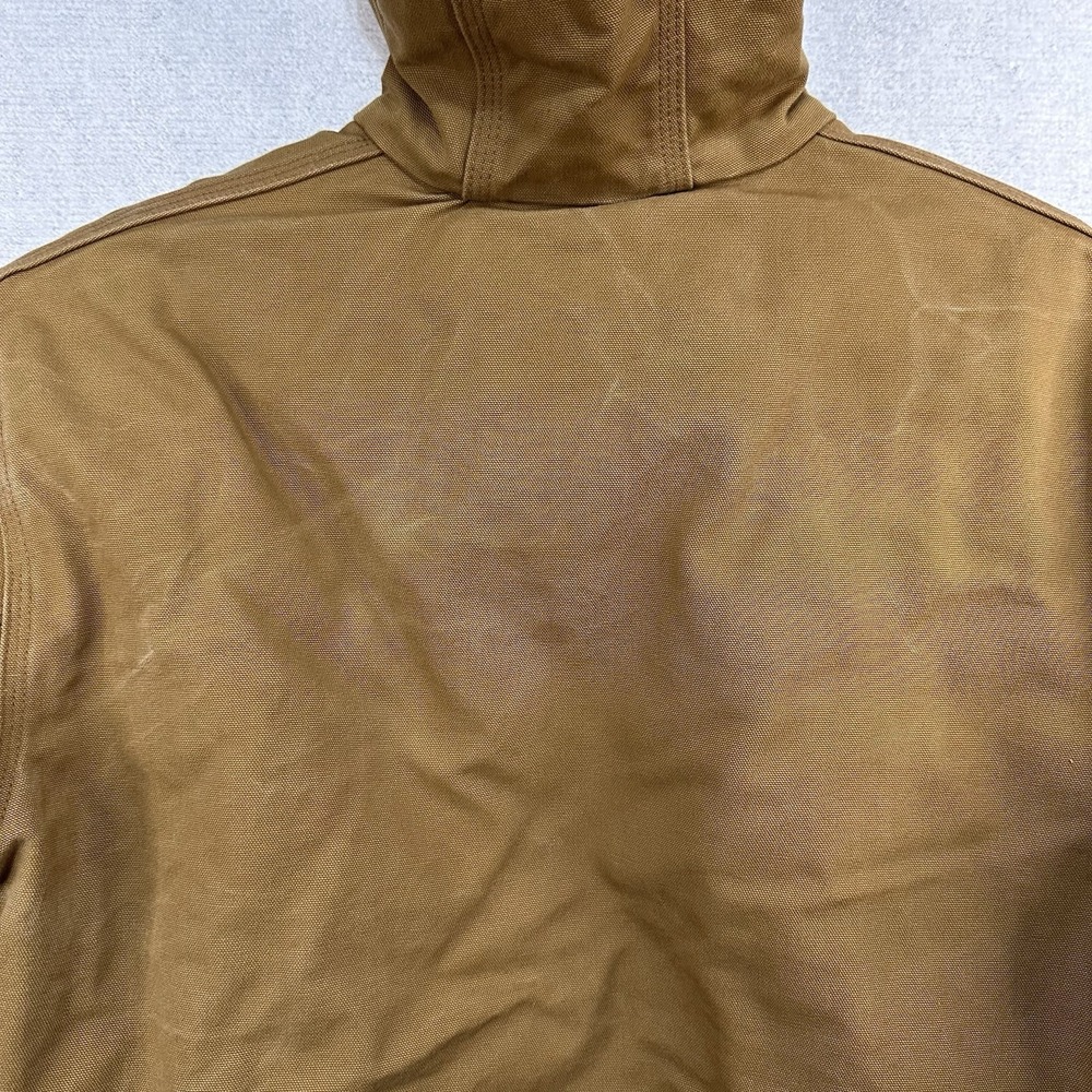 Carhartt J140 BRN Mens Large Brown Duck Active Jacket USA Union Hooded Quilted - Picture 4 of 11
